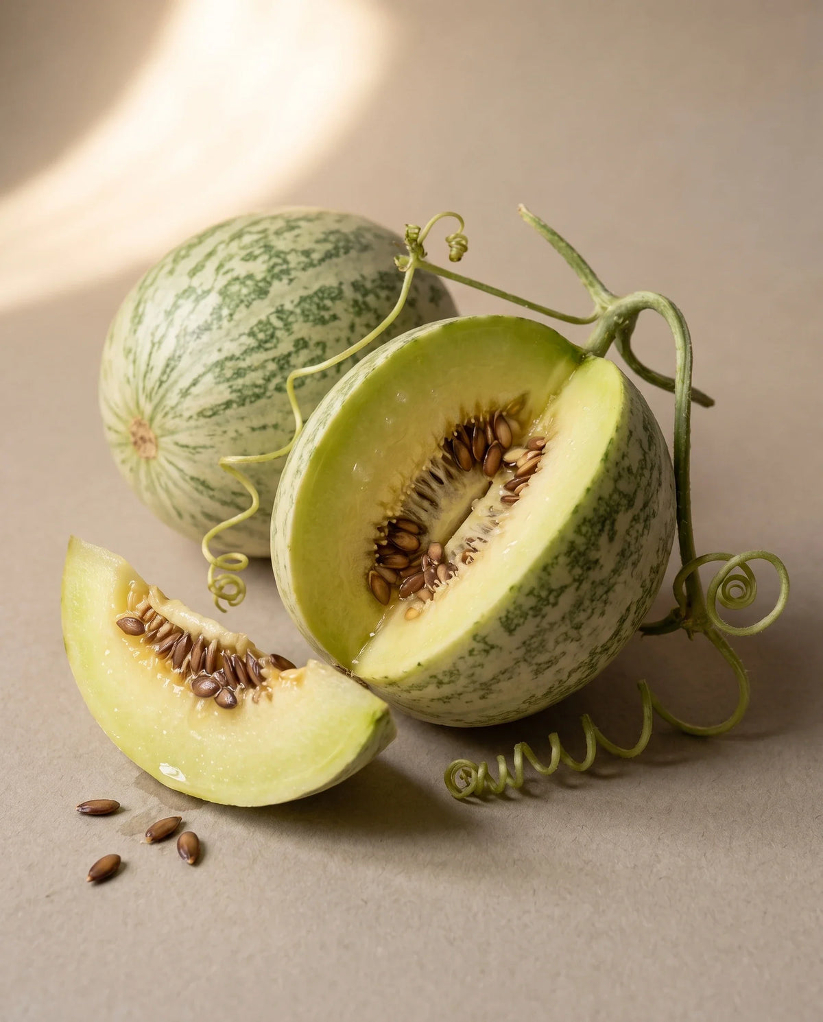 Delune Kalahari Melon Seed Oil botanical still life of Kalahari melon