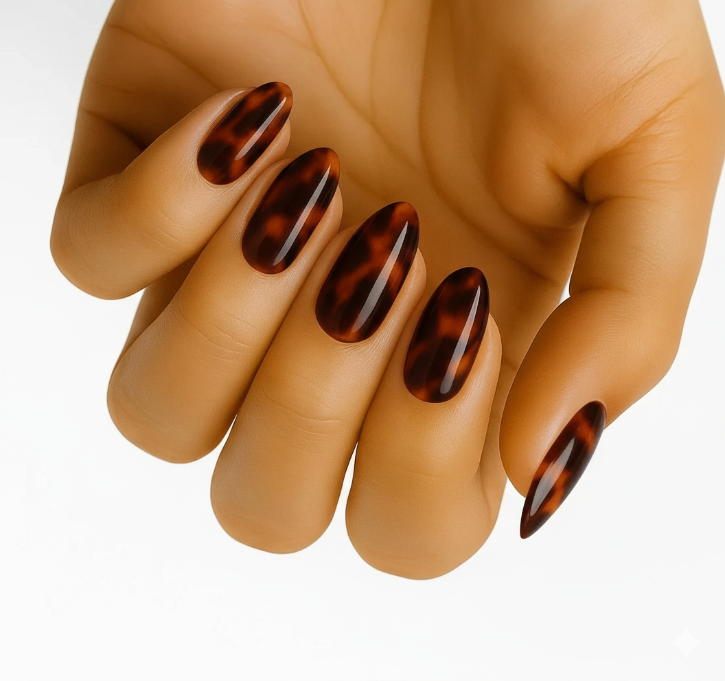 Tortoiseshell nail wraps included in Delune The Nail Edit four-piece bundle