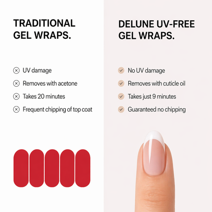 French Manicure (Part Transparent) (Non-UV Nail Wraps)
