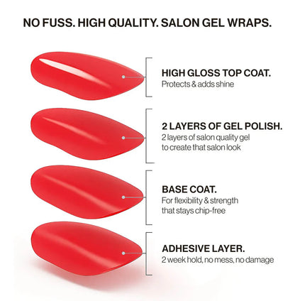French Manicure (Part Transparent) (Non-UV Nail Wraps)