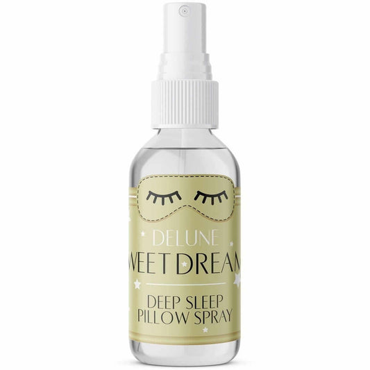 Sweet Dreams Deep Sleep Pillow Mist bottle featuring calming scents for a restful night's sleep.